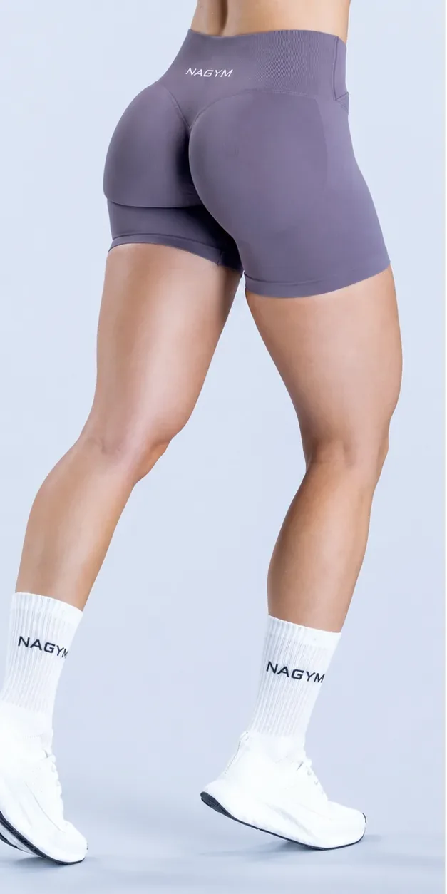 Lavender NAGYM Contour Shorts, back view