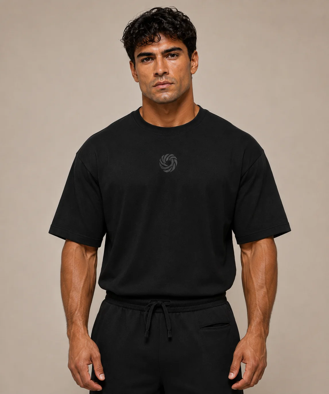 Black NAGYM Oversized Tee, front view